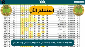 «مفاجأة سارة» نتيجة سنوات النقل 2025 برقم الجلوس والاسم الآن